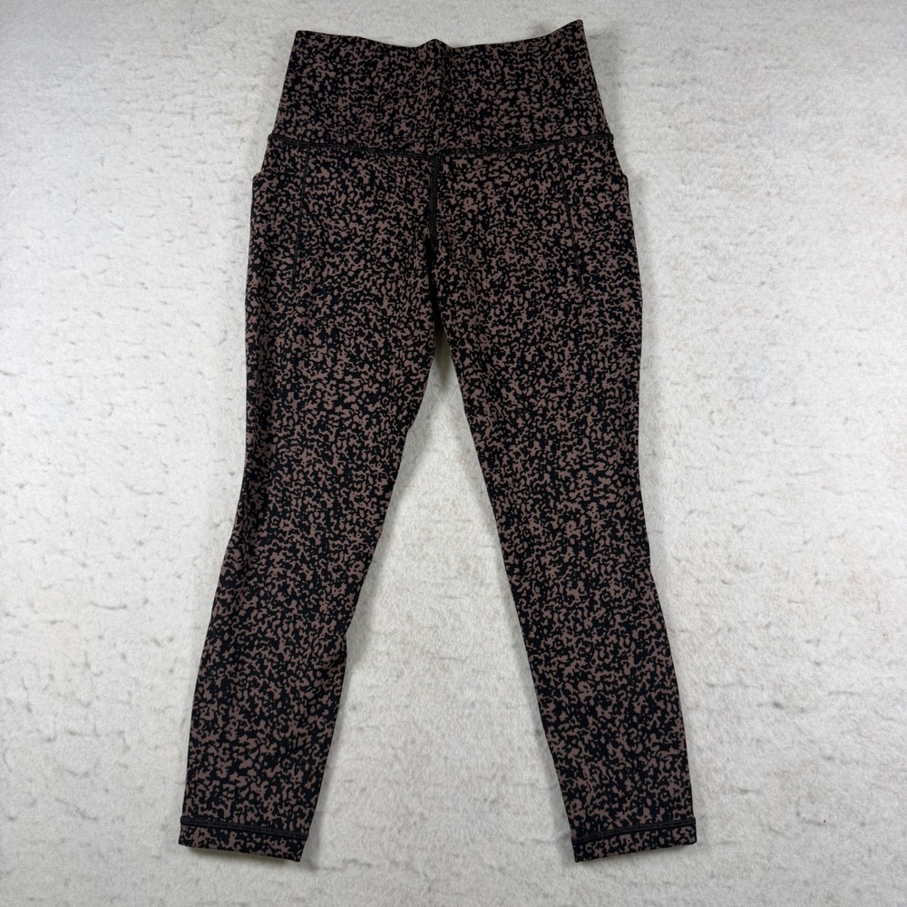 Athleta Salutation Stash Pocket‎ Gravel Tight Brown Black Speckled Leggings XSP